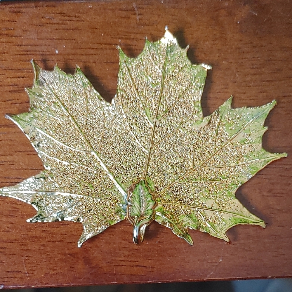 Sugar Maple Gold Dipped Leaf Pendant